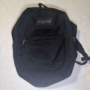 Jansport Black Backpack with Logo Patch